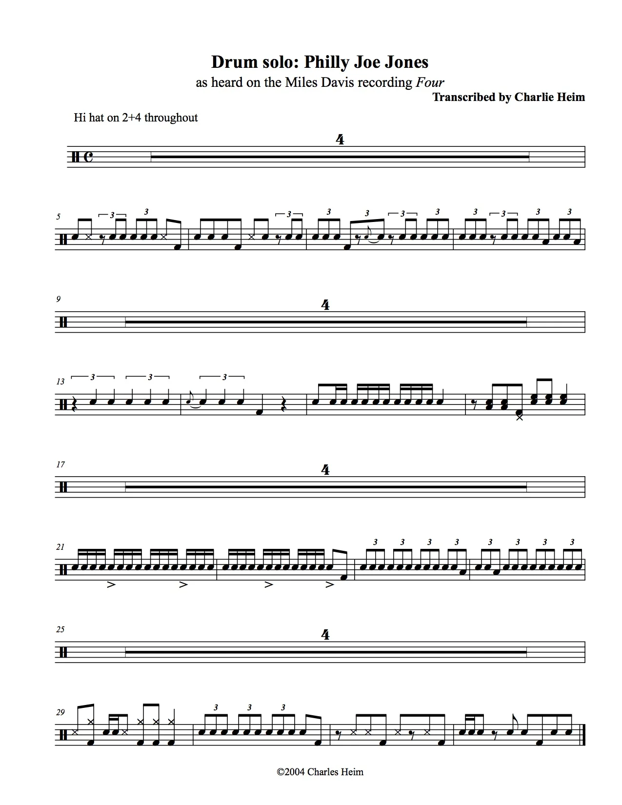 Philly Joe Jones' drum solo on 